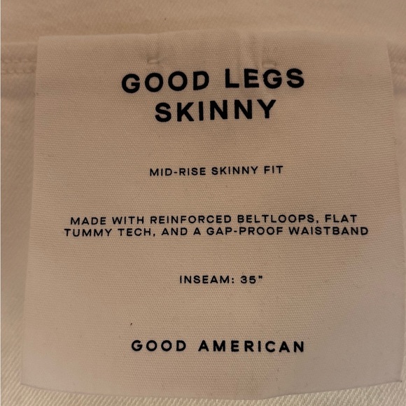 Women’s Good American tall plus white jeans size 16T skinny fit